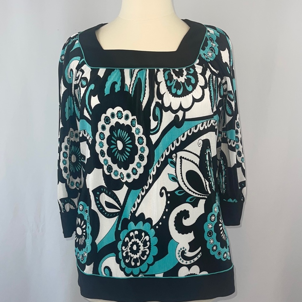 Covington square neck 3/4 sleeve top - XL